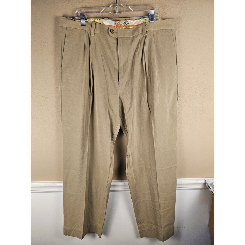 Tommy Bahama Mens Tan Silk Pants 40x30